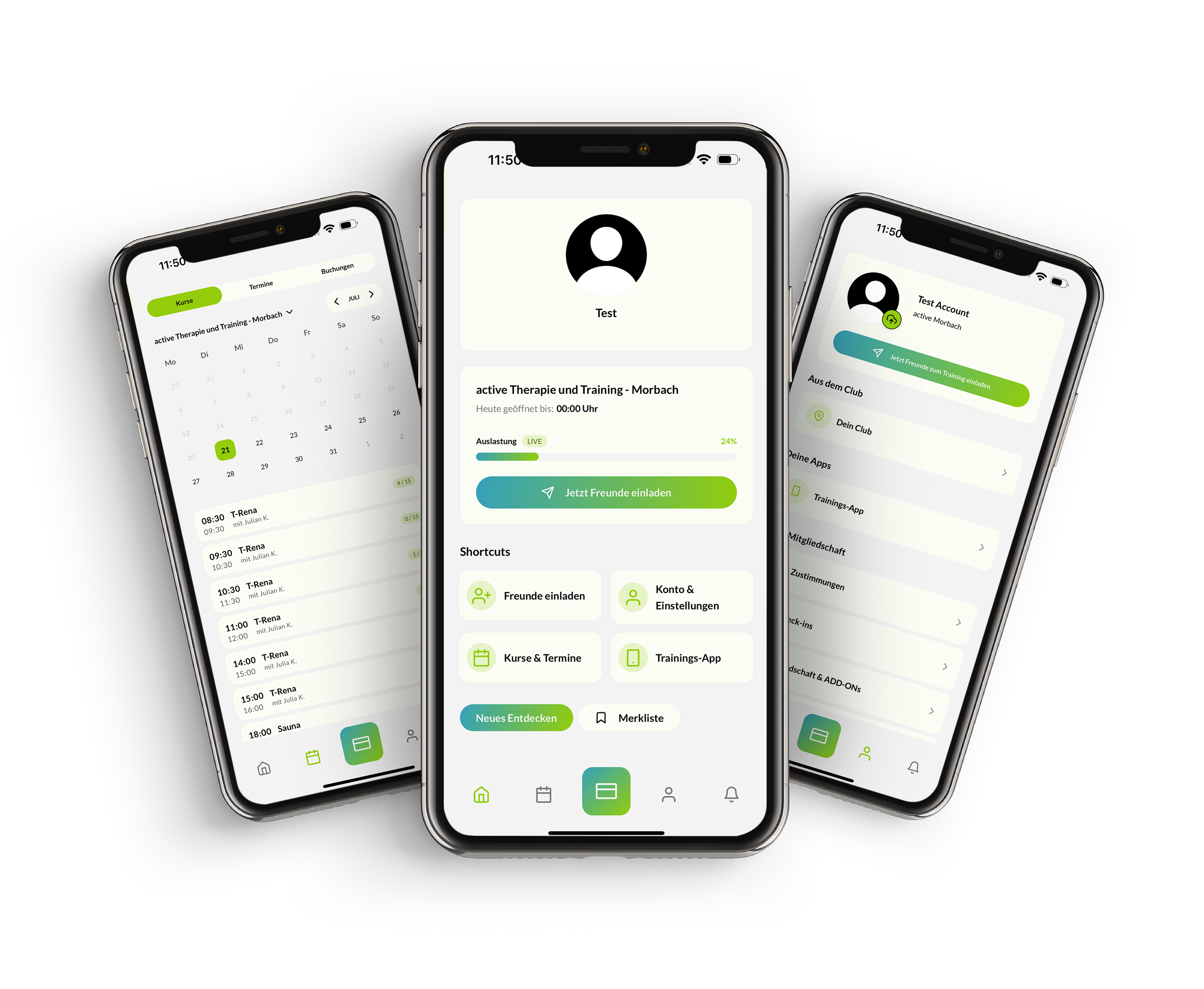 Smartphone mit der active Gesundheit und Fitness App