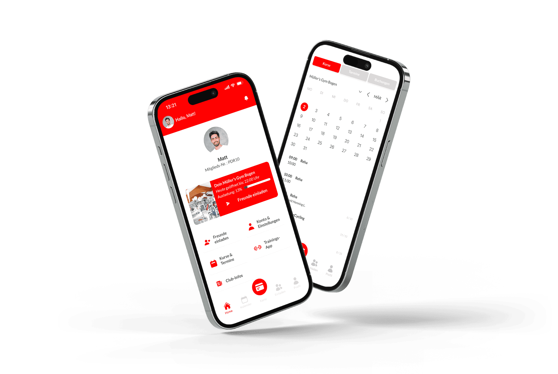 Mockup von der Muellersgym-Club-App