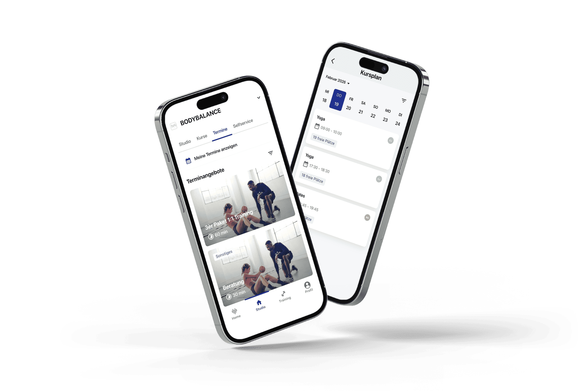 Mockup von der Travemuende-Trainings-App